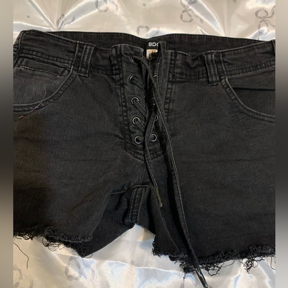 BDG Pants - BDG Black Lace-Up Jean Shorts

First B